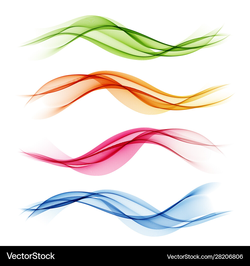 Set color abstract wave design element Royalty Free Vector
