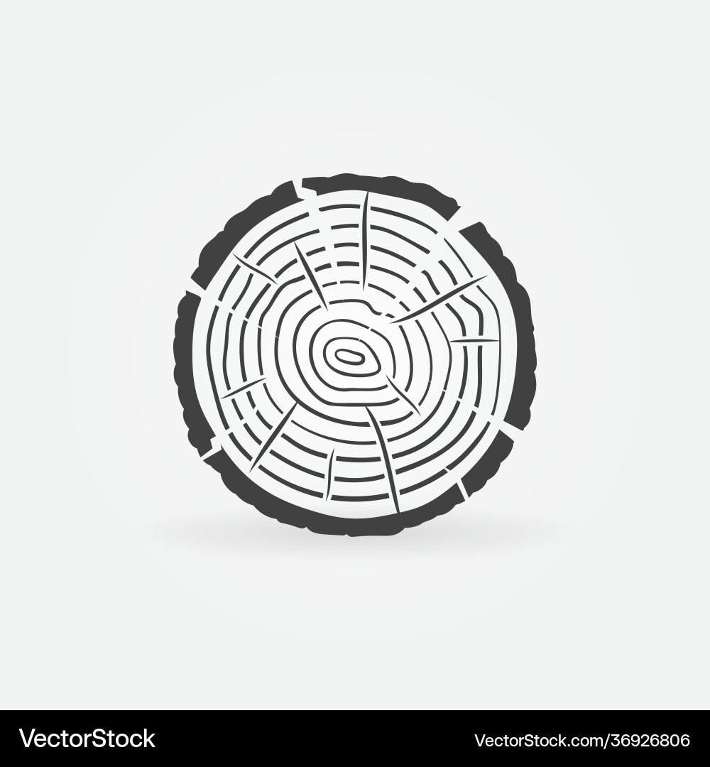 Tree Ring Slice Icon Vektorbild