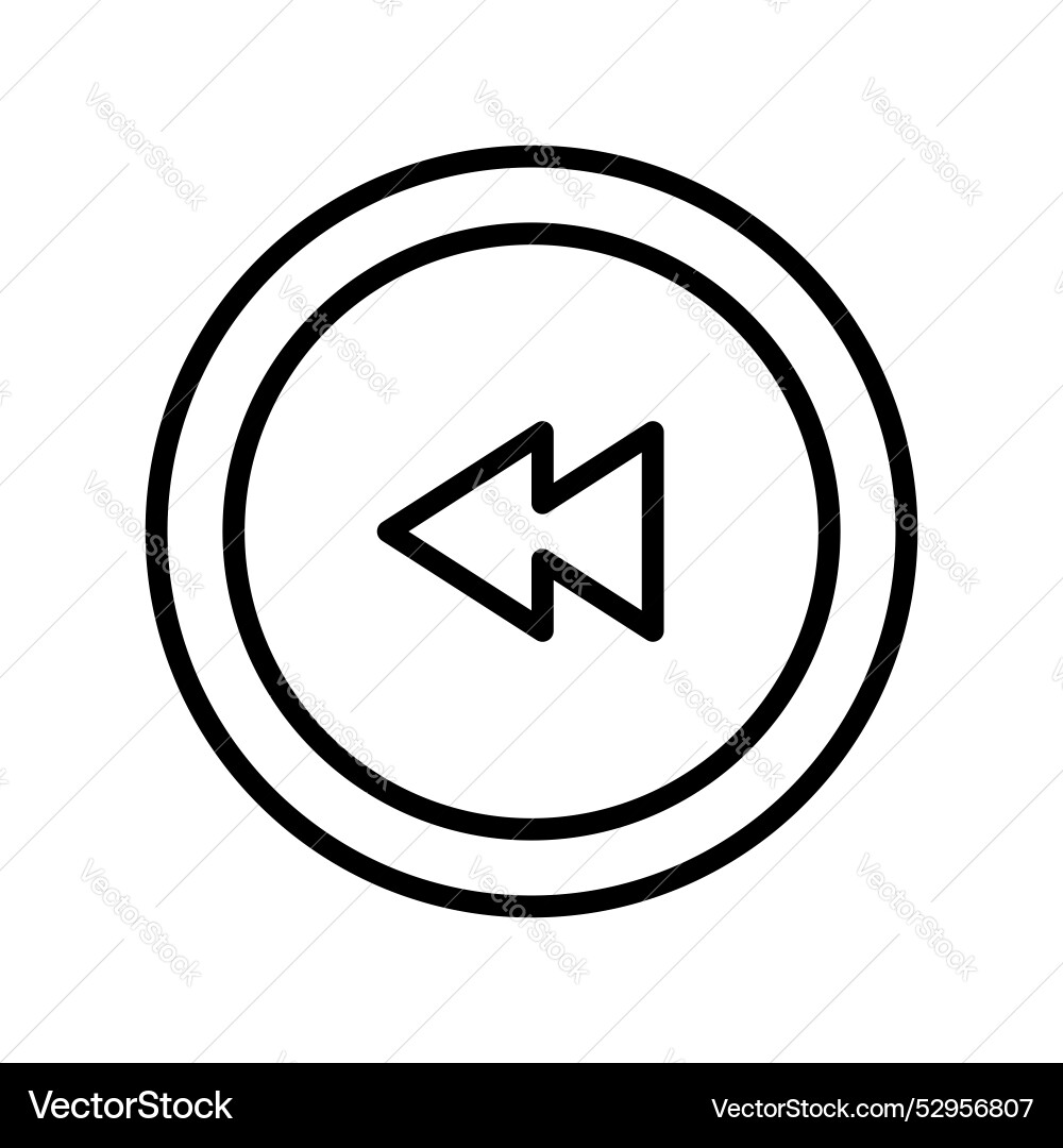 Backward icon outline style design isolated Backward icon outline style design isolated vector image