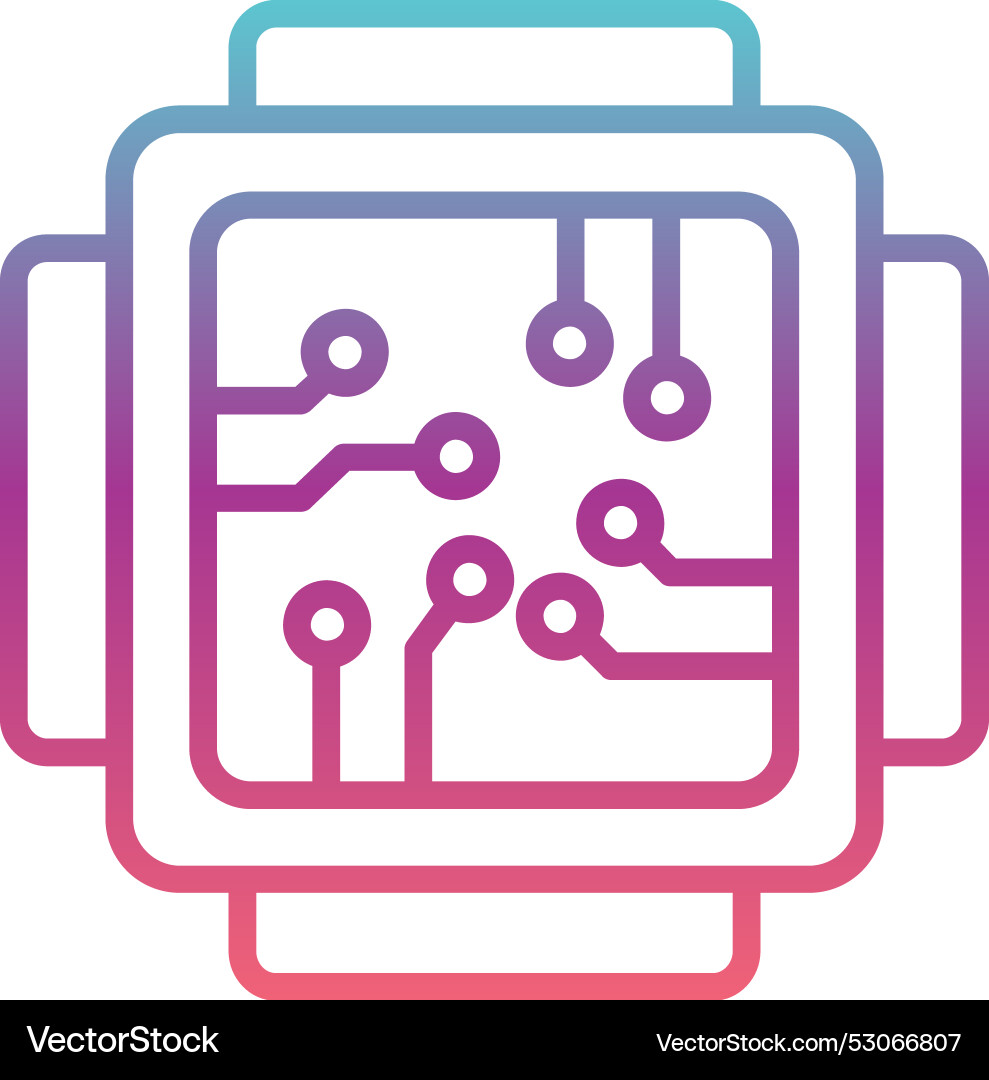 Cpu line gradient design Vector Image