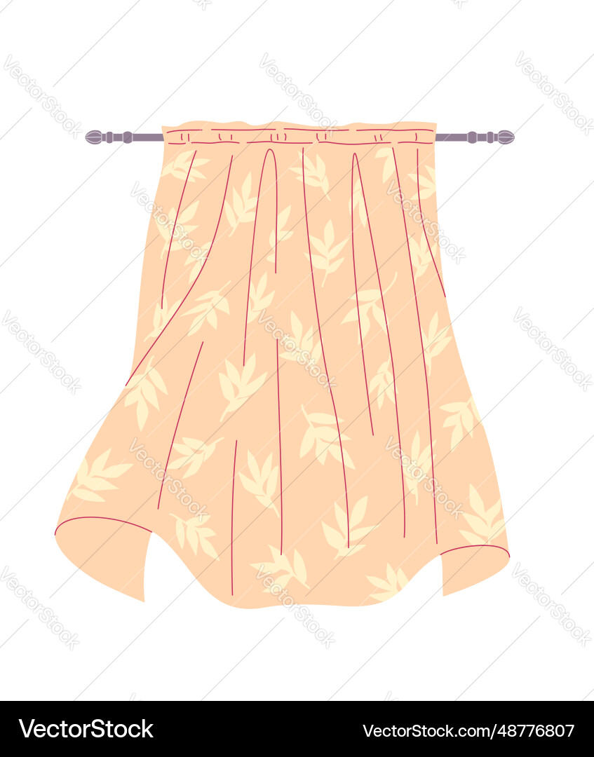 Curtain with autumn print simple Vector Image