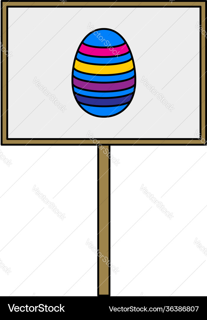 Easter pointer with egg icon vector image