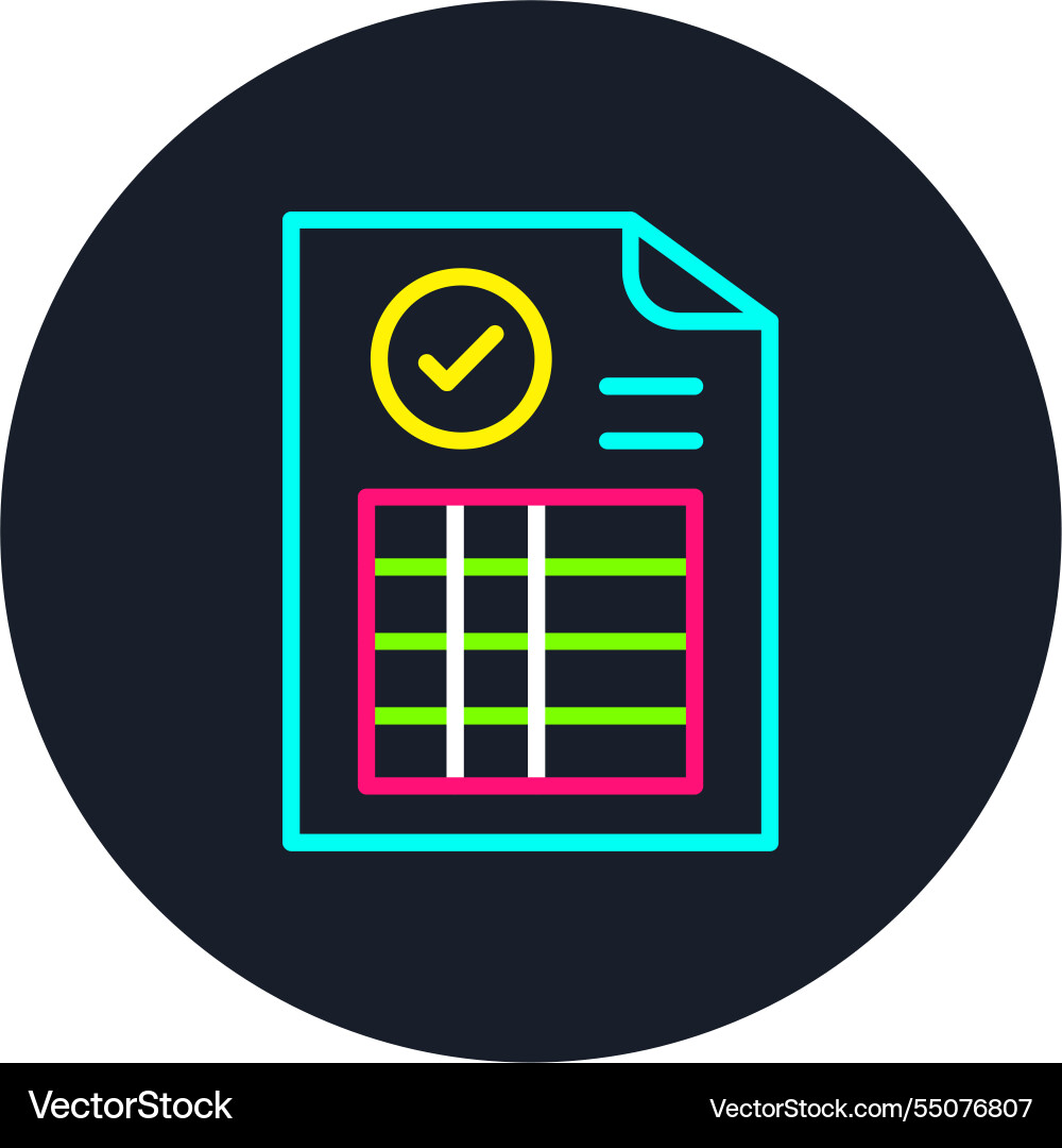 Frequency table line multi color icon vector image