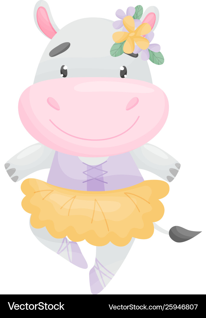 Humanisierte Hippo in einem Kleid Ballerina Humanisierte Hippo in einem Kleid Ballerina vektorbild