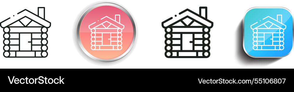 Izbushka icon thin linear regular and button Vector Image