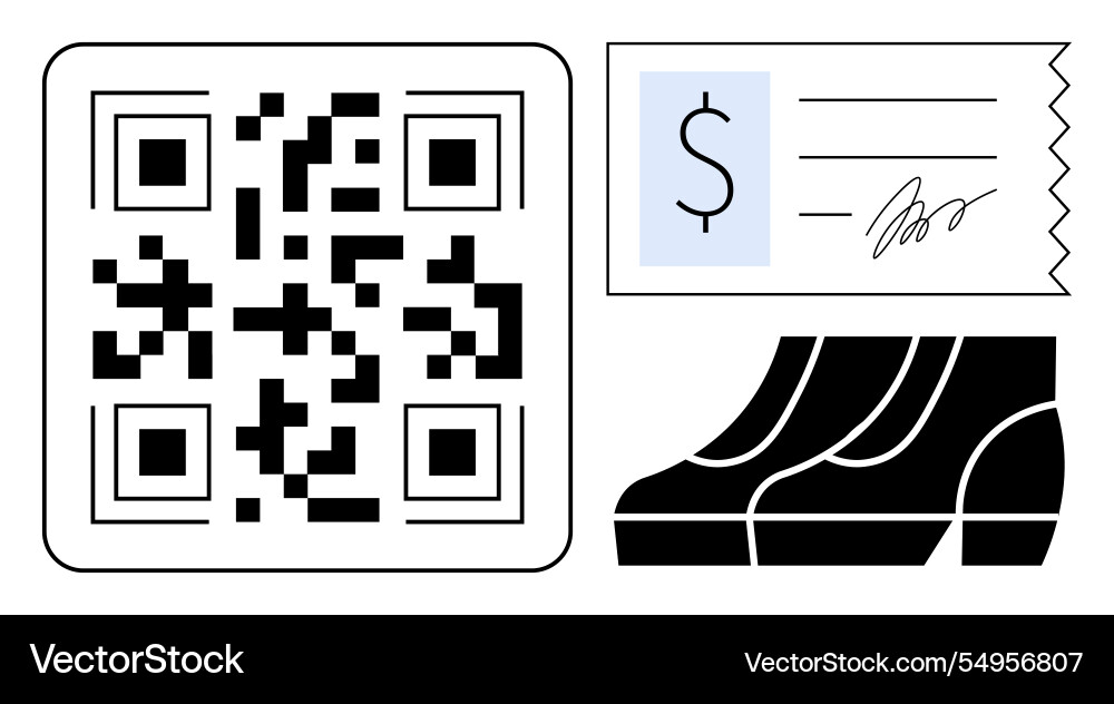 Qr code for payment processing invoice receipt Vector Image