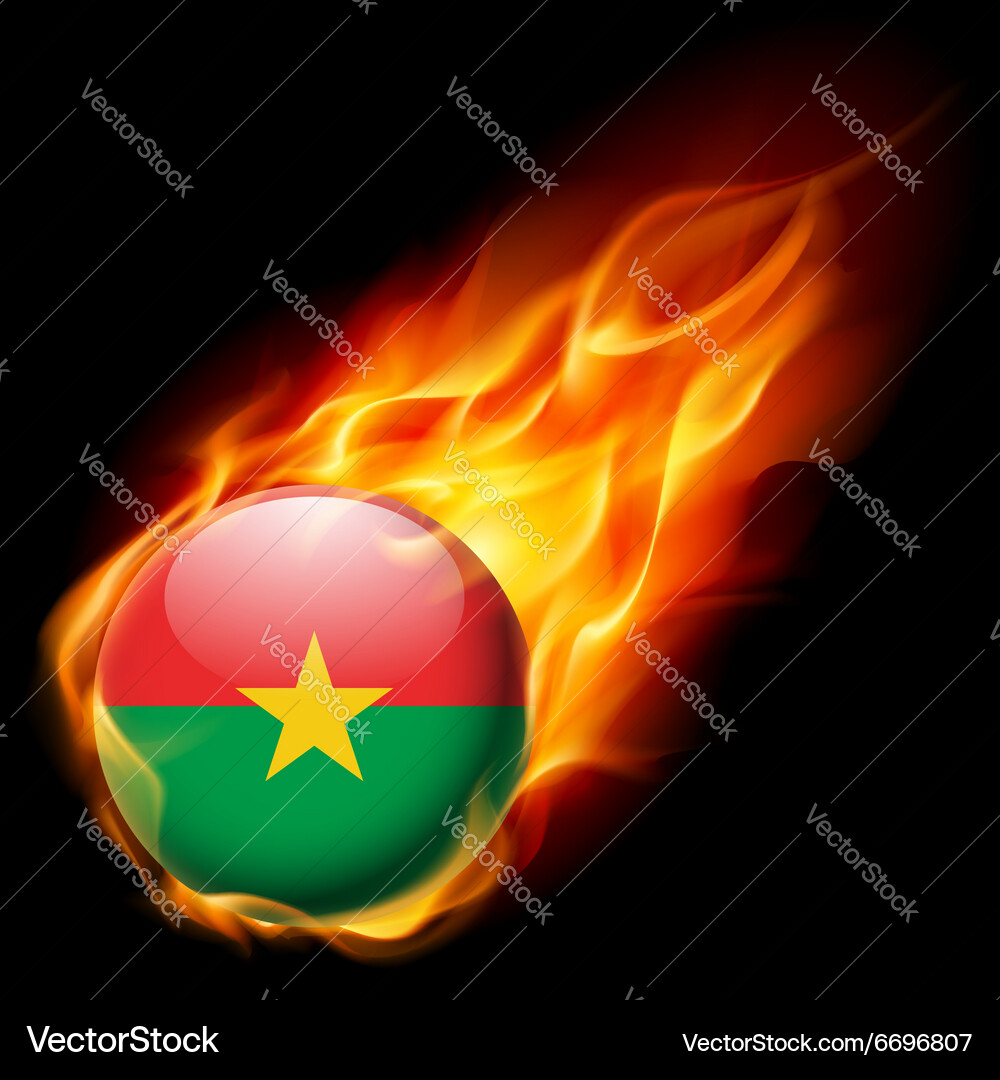 Round glossy icon of burkina faso Vector Image