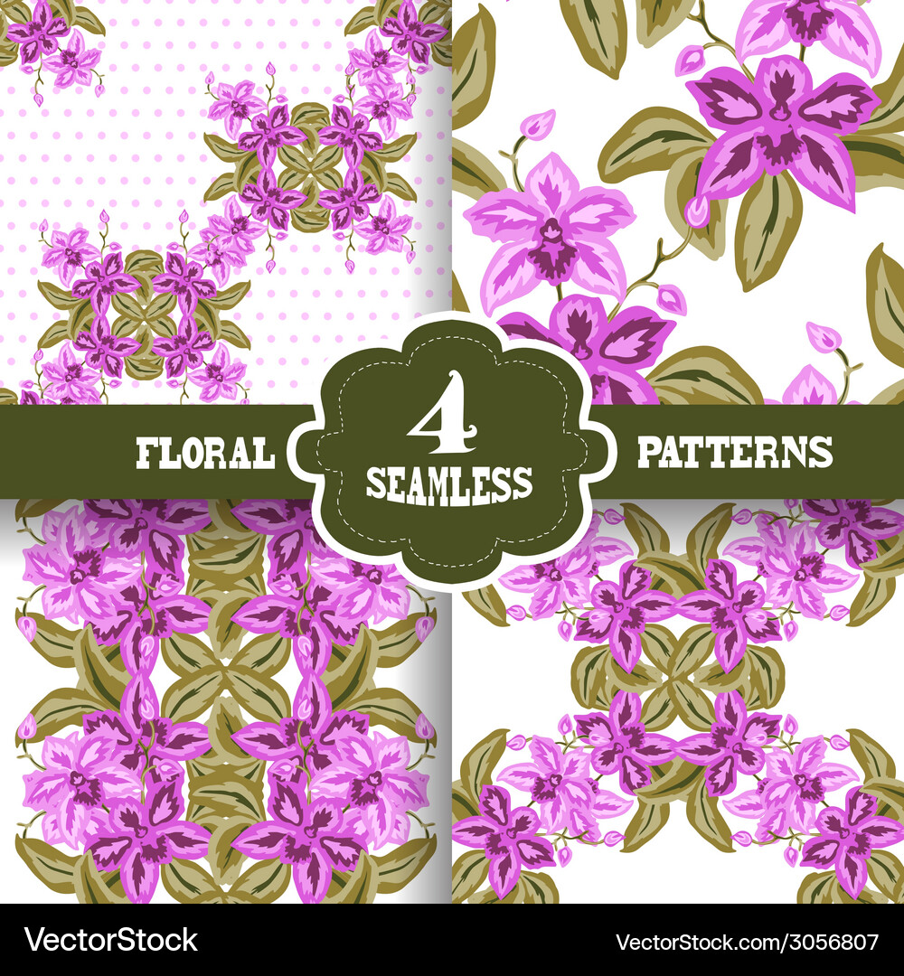 Seamless patterns set Vector Image