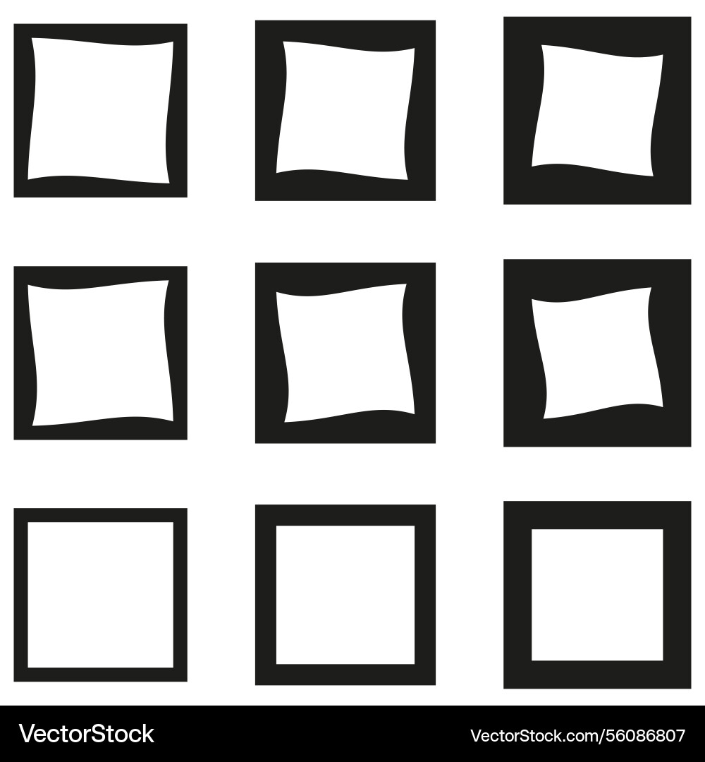 Square icon set wavy line shapes distorted Square icon set wavy line shapes distorted vector image
