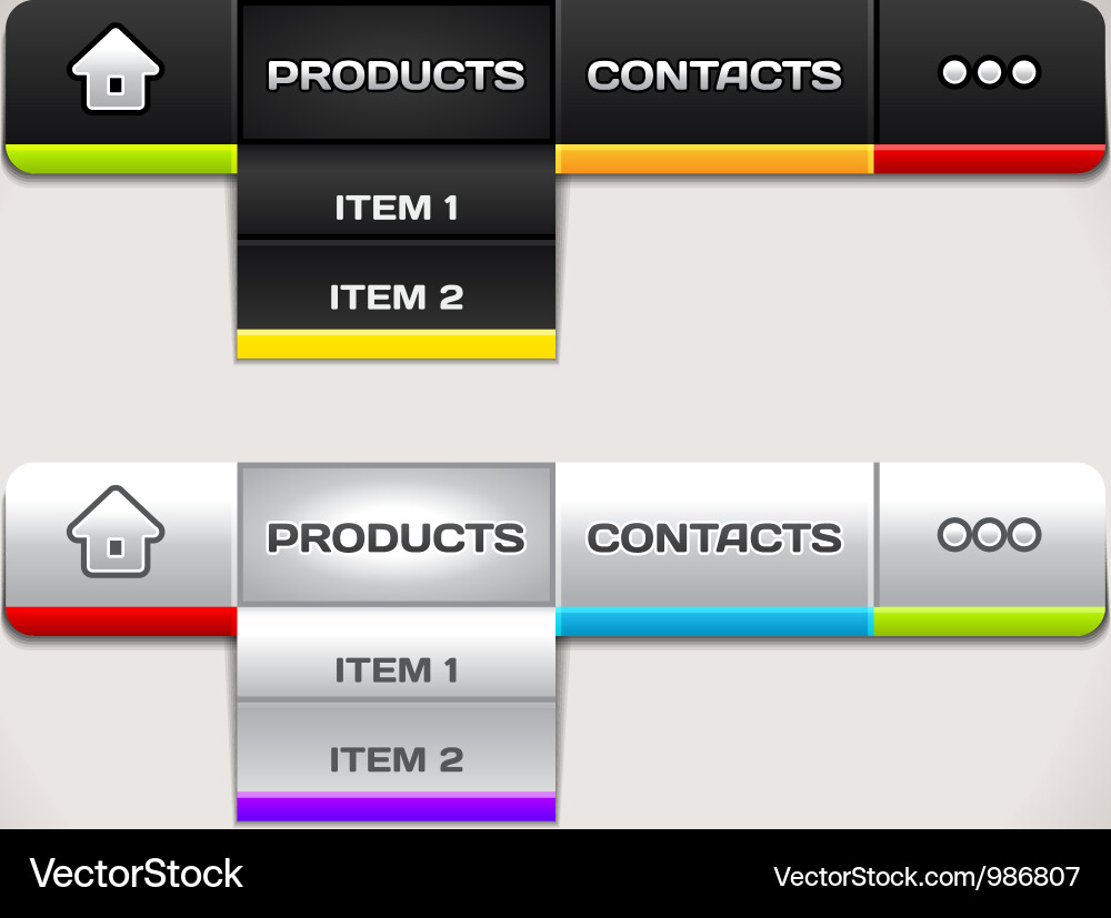 Web Menu Interface Vektorbild