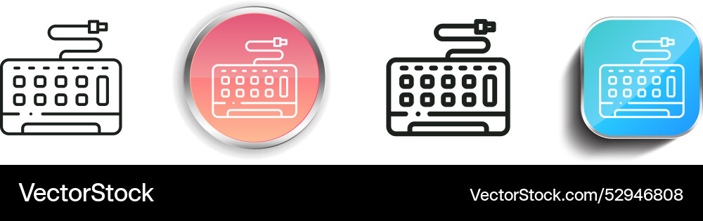 Computer icon thin linear regular and button Computer icon thin linear regular and button Vector Image