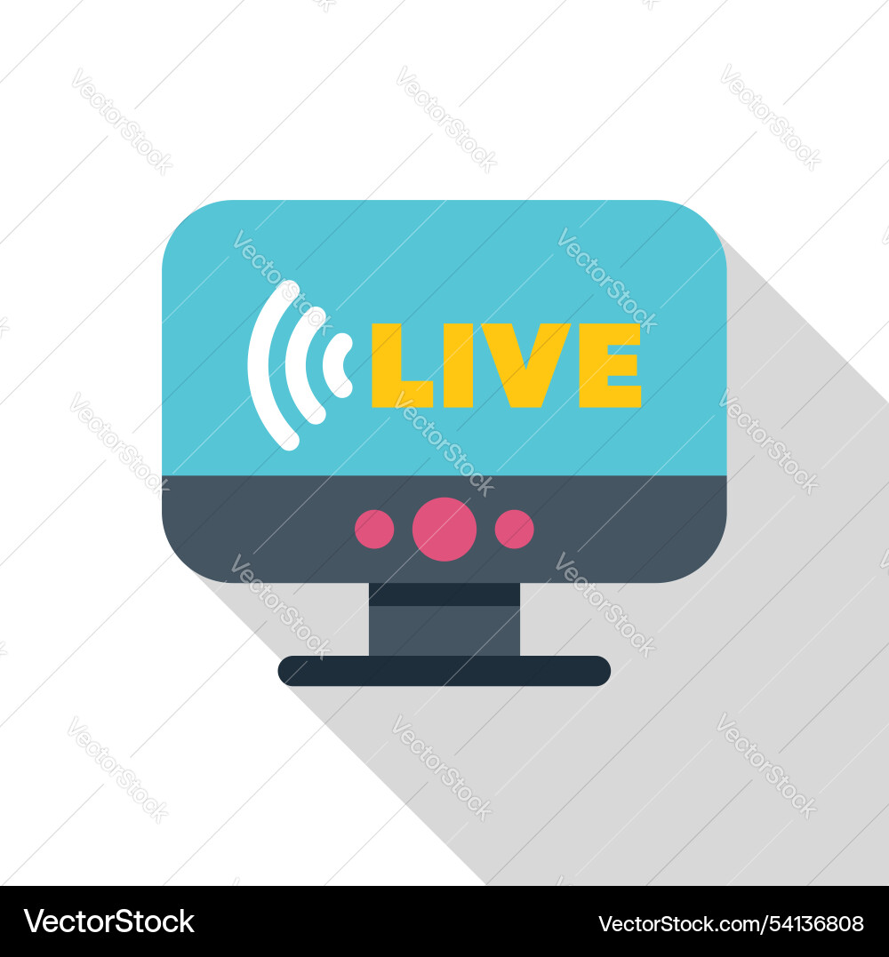Live streaming video on desktop computer monitor Live streaming video on desktop computer monitor vector image