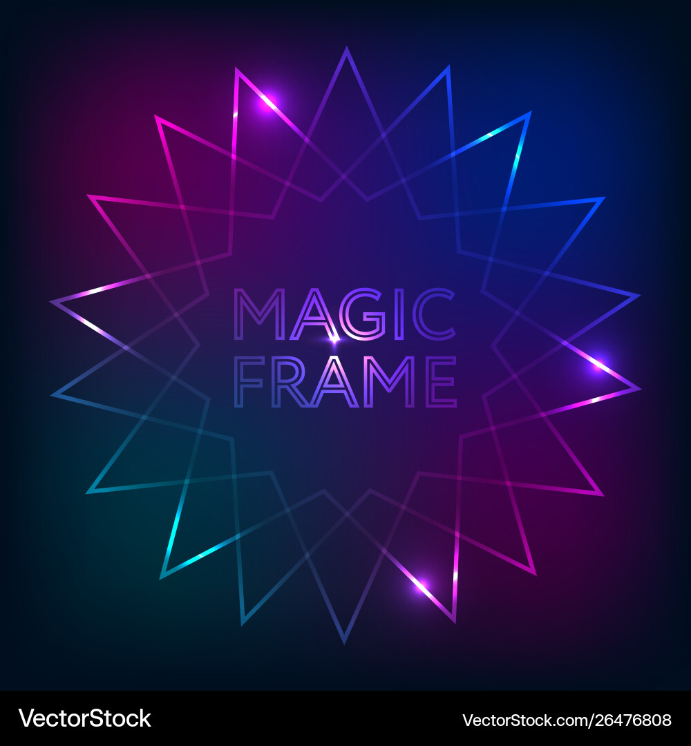 Magic frame gradient abstract lights lines text Magic frame gradient abstract lights lines text Vector Image