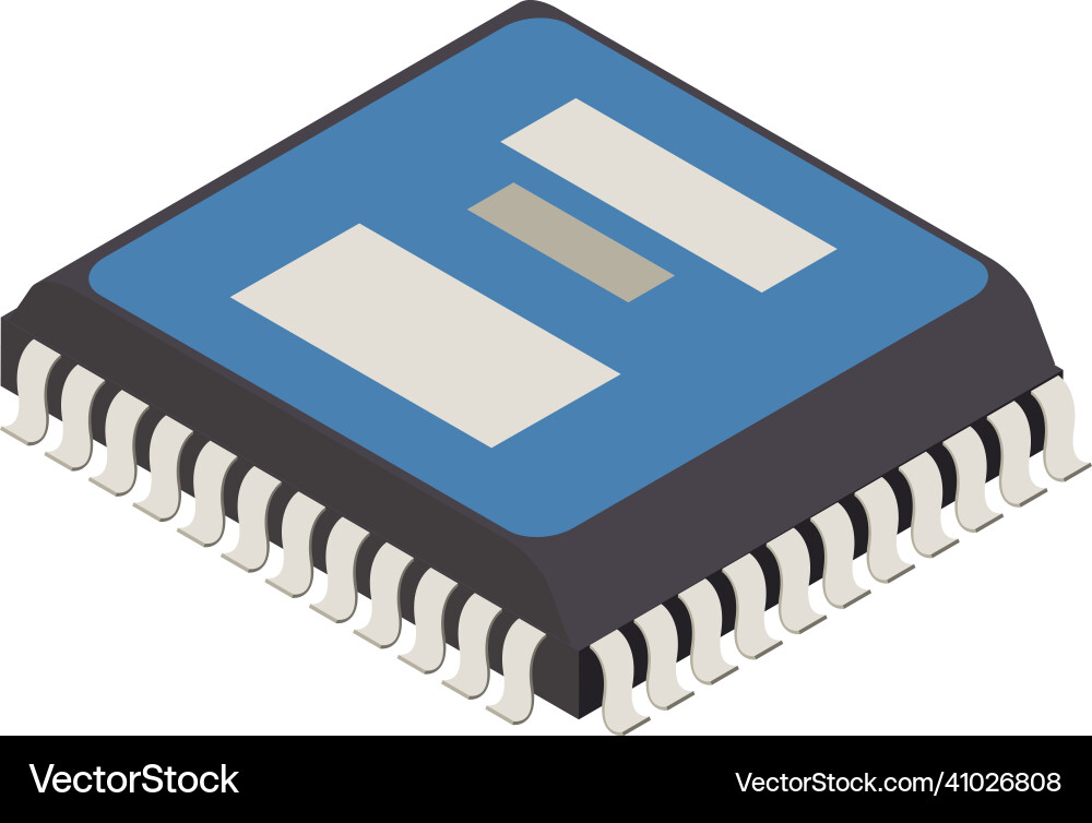 Microprocessor isometric icon Microprocessor isometric icon vector image