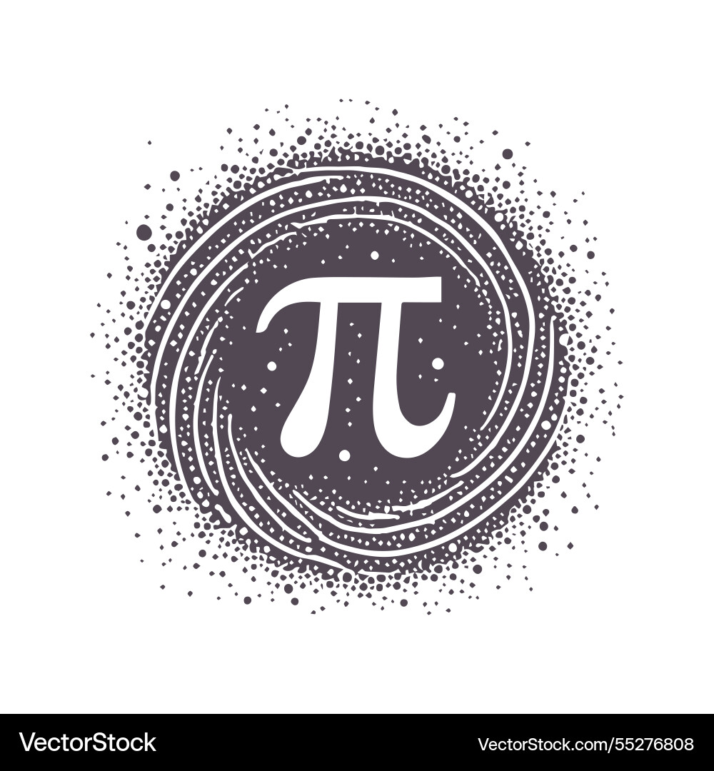 Pi spiral symbol design Vector Image