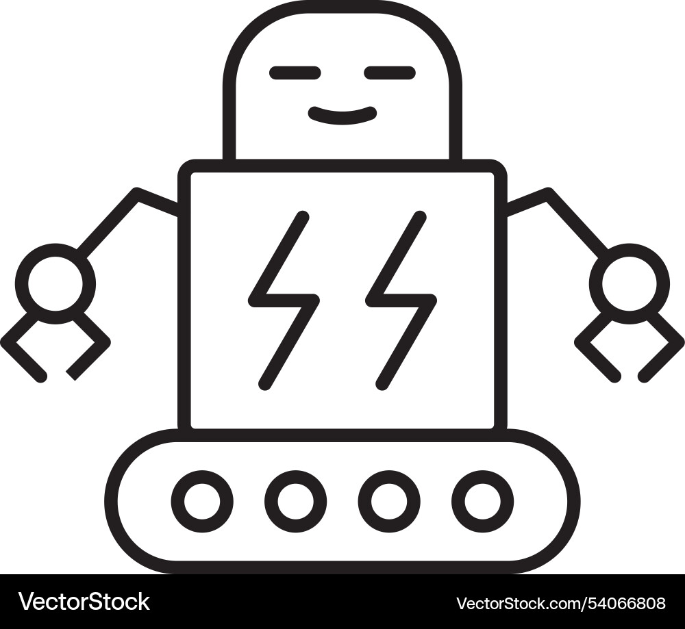 Robot line icon design Vector Image