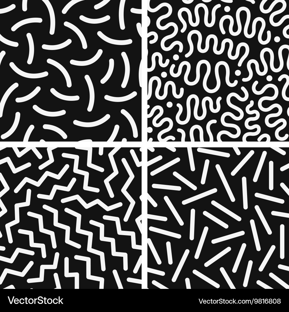Seamless patterns with lines vector image