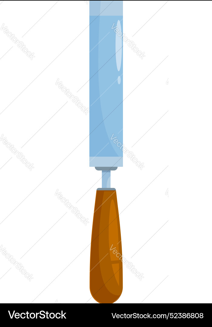Sharp chisel with wooden handle for carpentry work Sharp chisel with wooden handle for carpentry work Vector Image