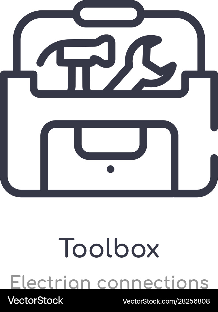 Toolbox outline icon isolated line from electrian Toolbox outline icon isolated line from electrian vector image