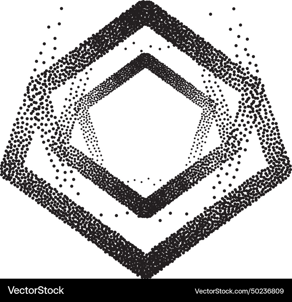 Abstract hexagon shape with dotted texture Abstract hexagon shape with dotted texture vector image