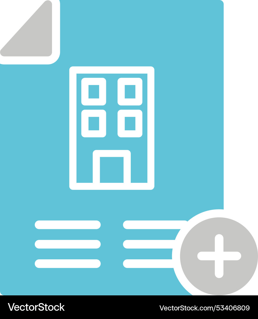 Add file glyph two colour icon Vector Image