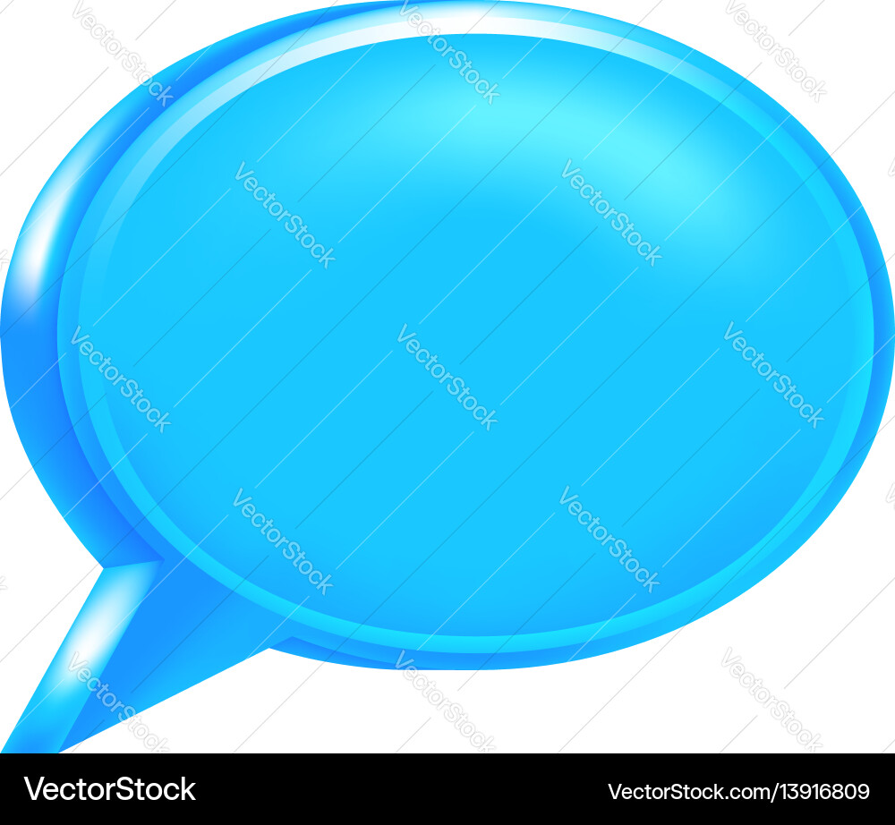 Blue blank speech bubble icon Blue blank speech bubble icon vector image