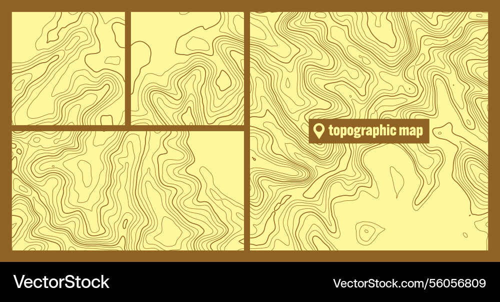 Colorful topographic map sets with contour lines Colorful topographic map sets with contour lines vector image