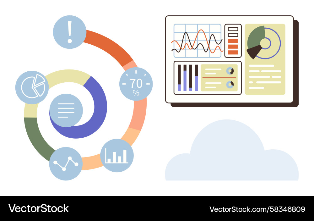 Data Analytics Circular Chart Vector Image