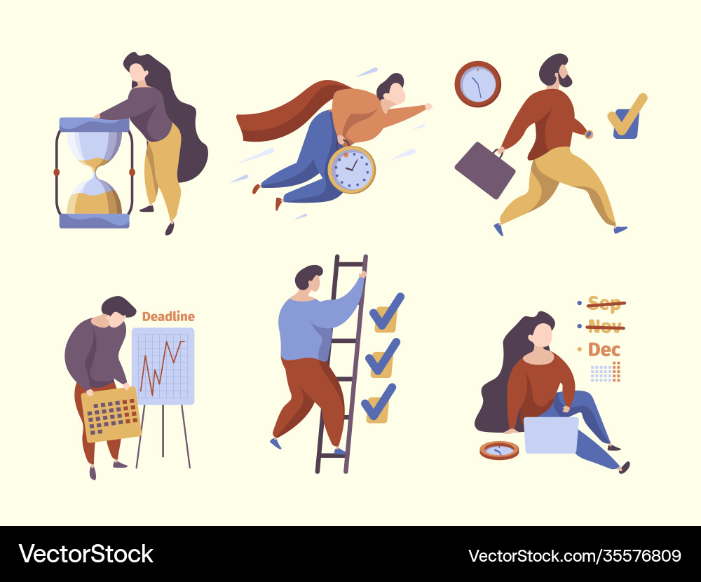 Effective time management managers planning self Vector Image