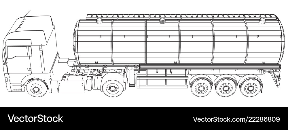 Euro truck oil trailer gasoline tanker created Euro truck oil trailer gasoline tanker created vector image