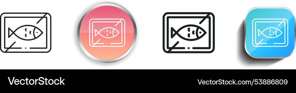 Fish icon thin linear regular and button style Fish icon thin linear regular and button style Vector Image