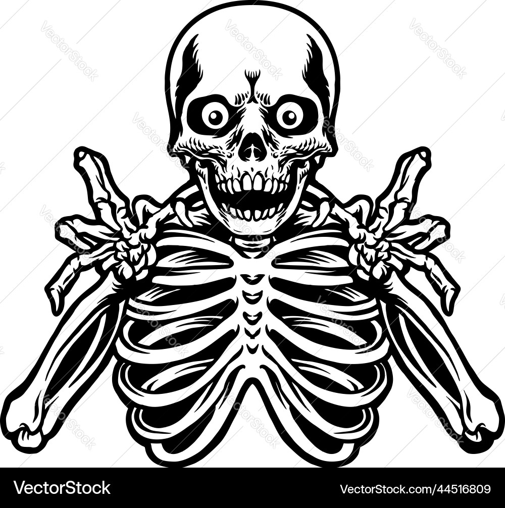 Happy Skeleton Clipart Vector Image