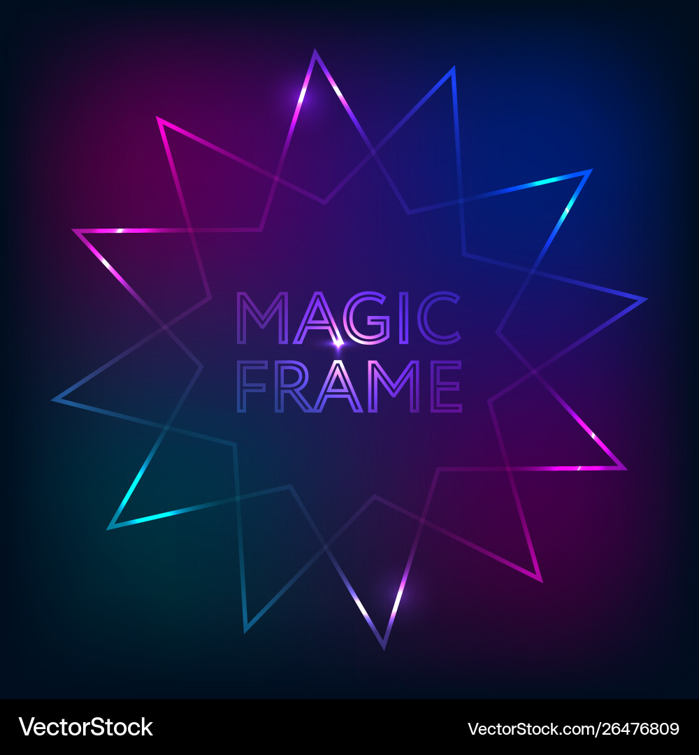 Magic frame gradient abstract lights lines text Magic frame gradient abstract lights lines text vector image