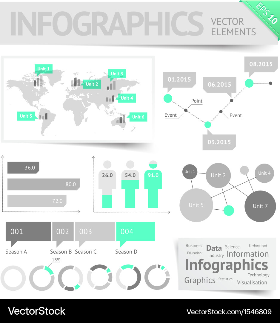 Modern Data Visualization Elements vector image
