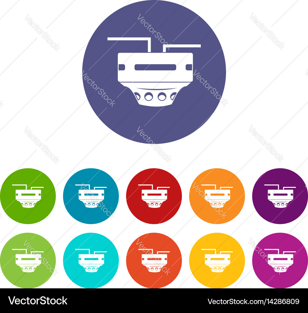 Monitor socket icons set flat Vector Image
