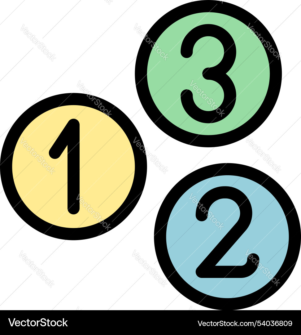 One two three numbers representing choice Vector Image