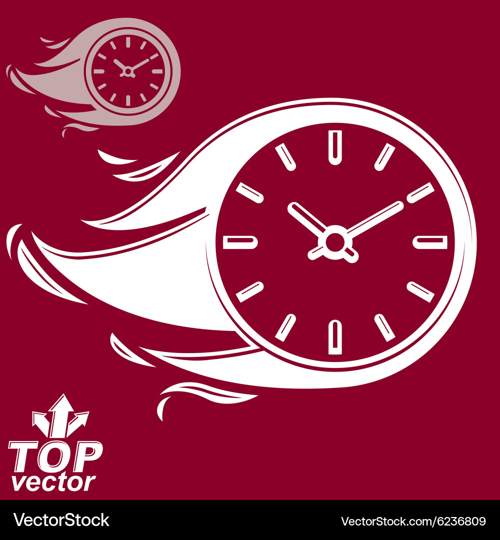 Timer with burning flame includes invert version Vector Image