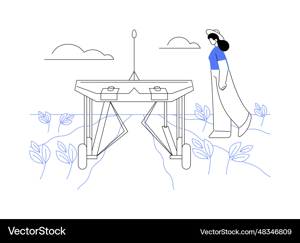 Weed control robots abstract concept Weed control robots abstract concept Vector Image