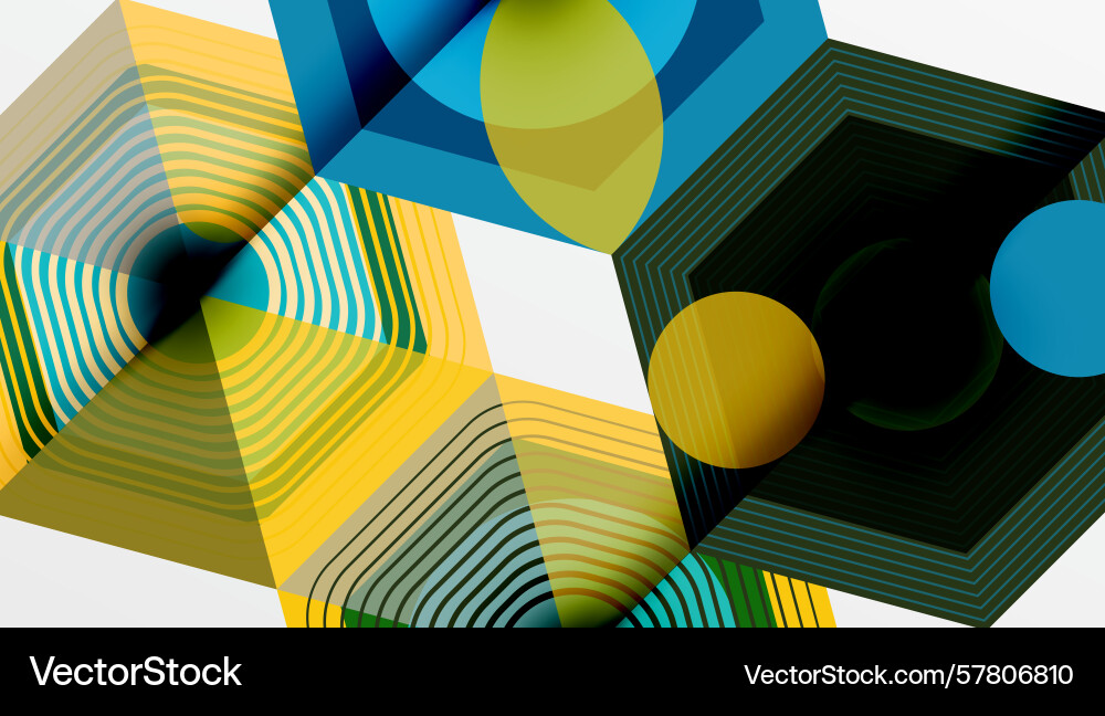 Abstract geometric composition overlapping shapes Vector Image