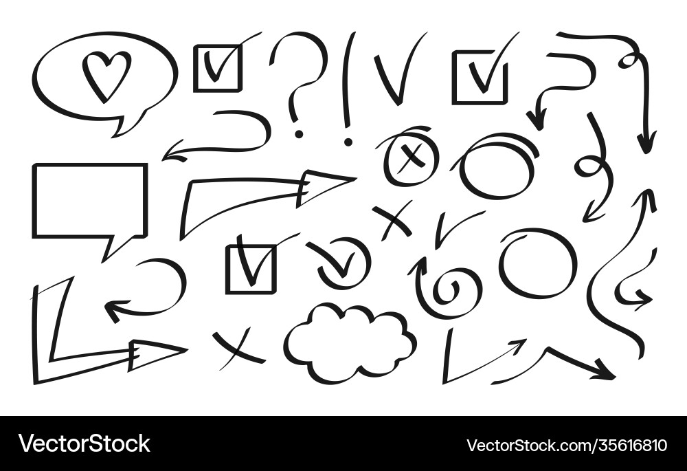 Arrow speech bubble black design element set Arrow speech bubble black design element set vector image