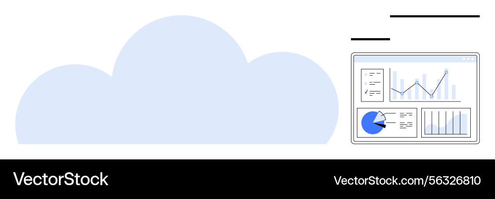 Cloud Analytics Dashboard Vector Image