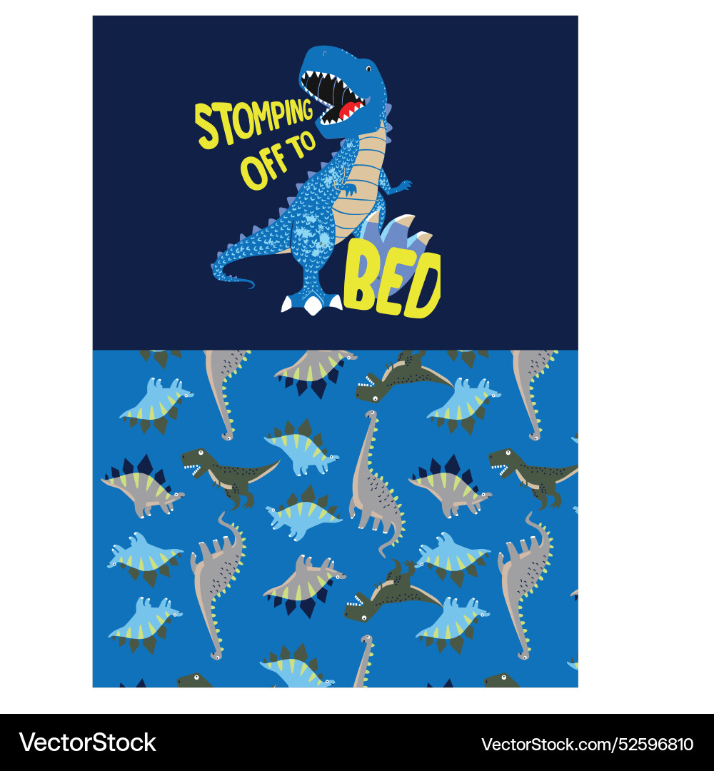Dinosaur print with all over set Vector Image