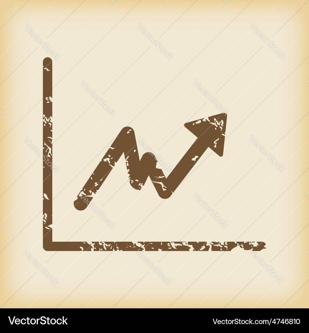 Grungy rising graph icon vector image