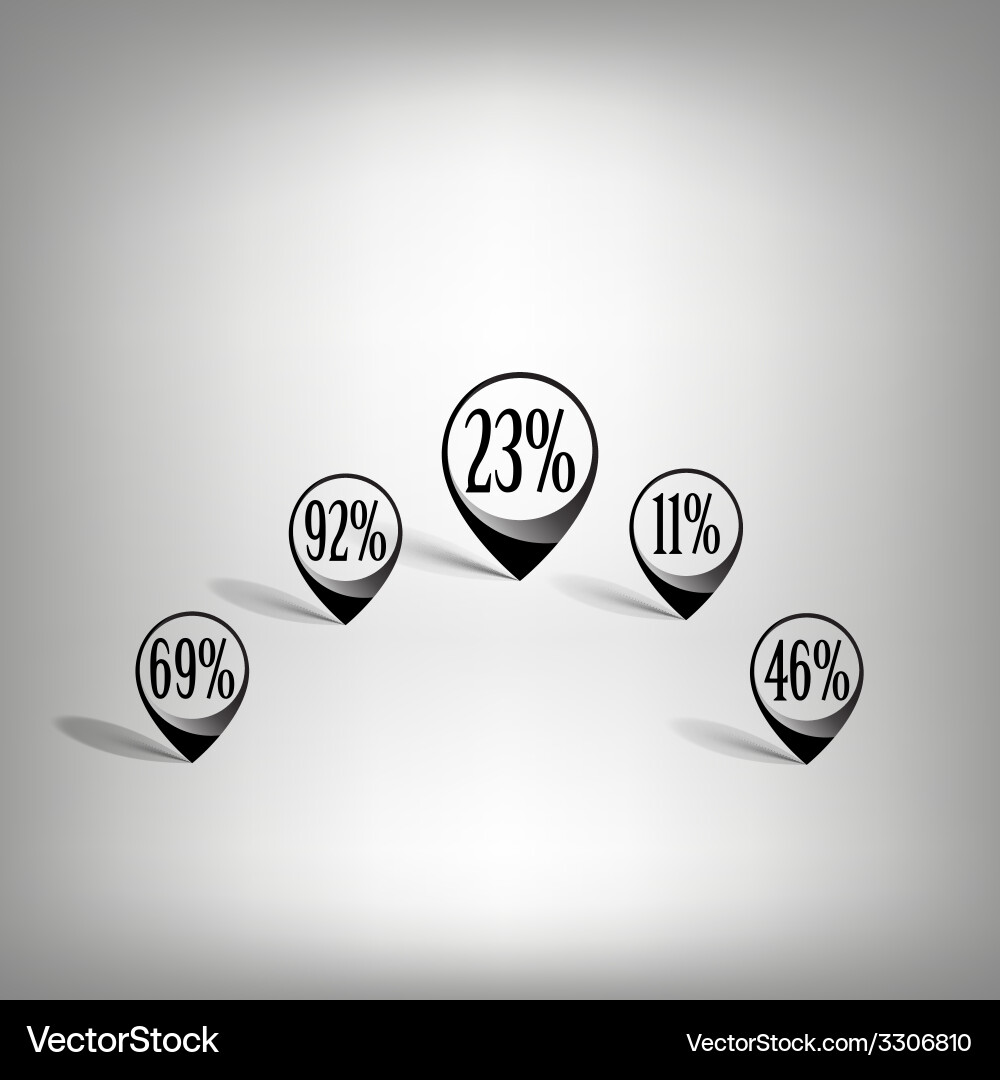 Map pointers set black icon templates Vector Image