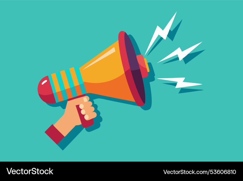 Megaphone icon amplifying your message Vector Image