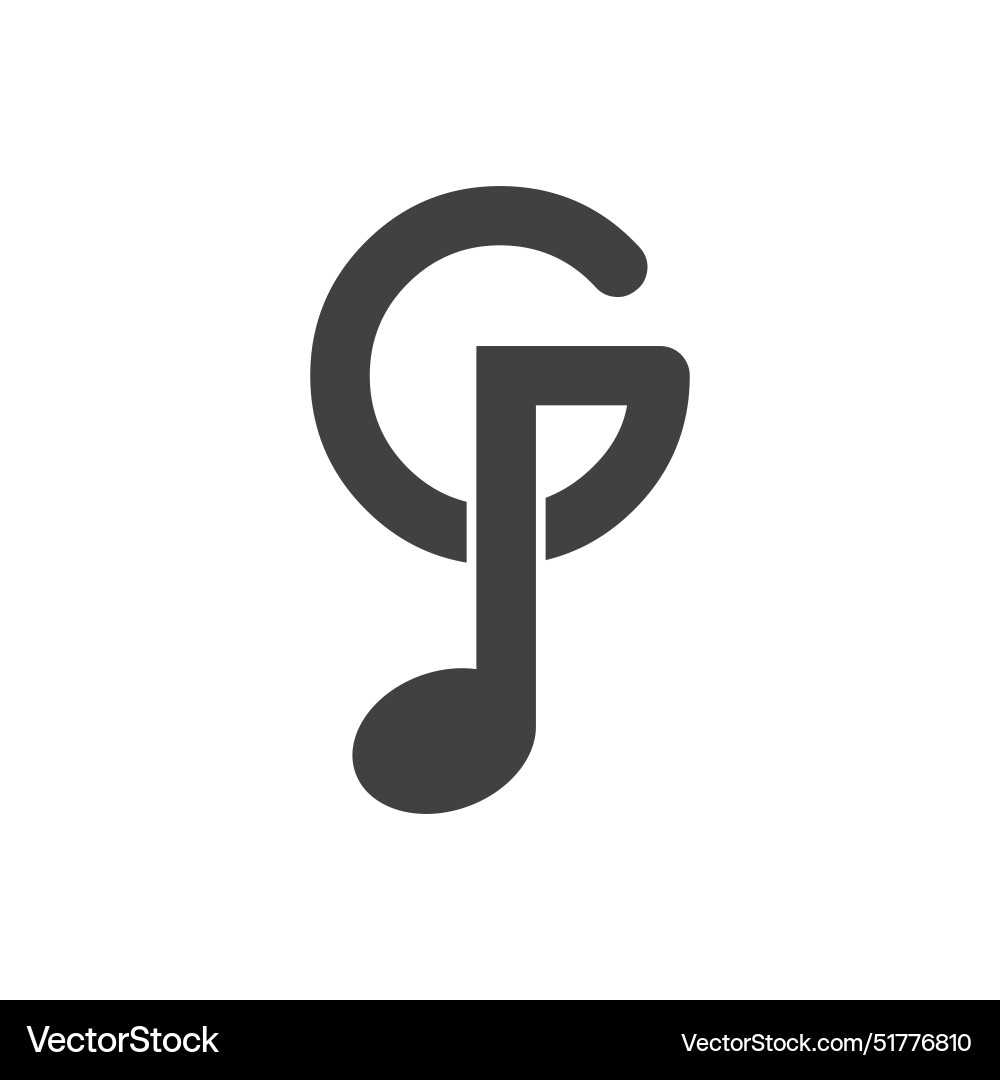 Note music with initial letter Vector Image