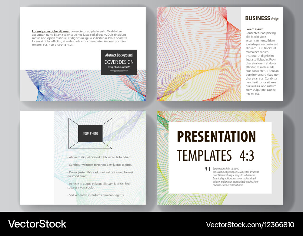 Set of business templates for presentation slides vector image