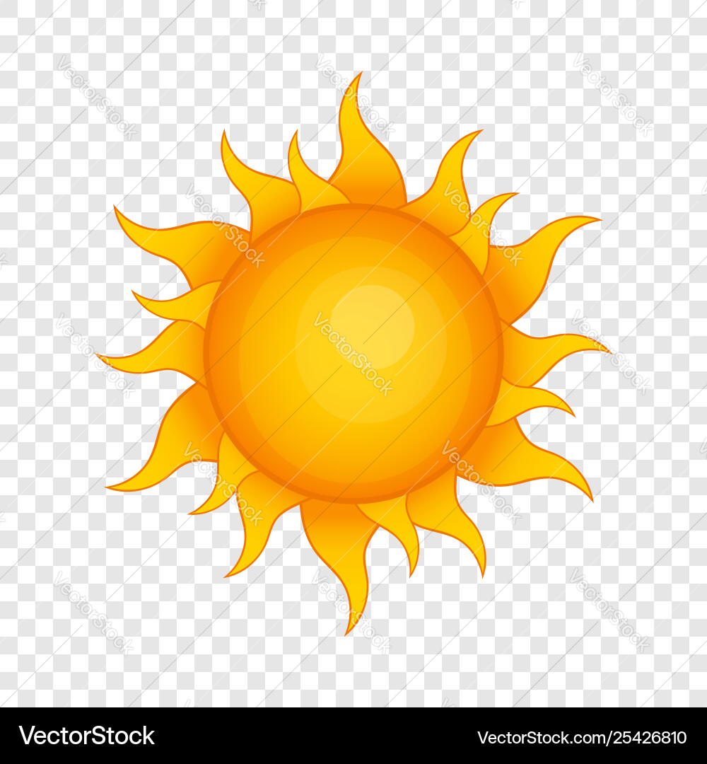 Sun icon cartoon style Sun icon cartoon style vector image