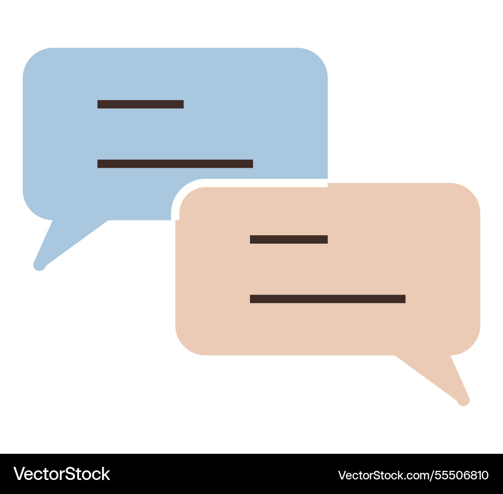 Two overlapping speech bubbles representing Two overlapping speech bubbles representing vector image