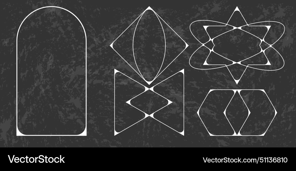 Y2k frames collection minimalistic linear Vector Image